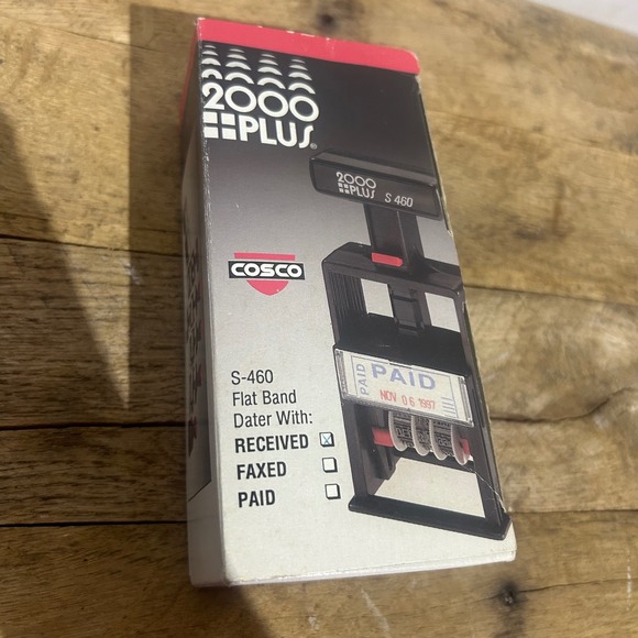 Cosco 2000 Plus S-460 Flat Band Dater Stamp‎ Received Faxed Paid Office Supply - Picture 1 of 7